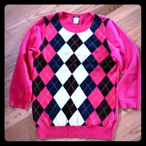 JCrew Argyle Sweater - 3/4 sleeve